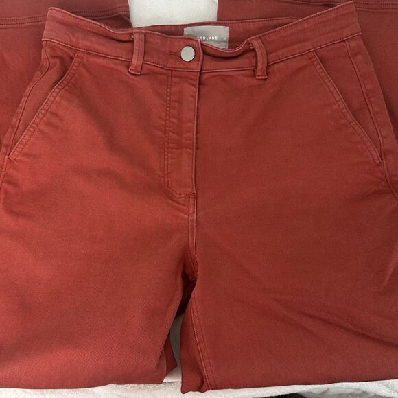 Everlane  Organic Cotton Wide Leg Pants 26.5" Size 10 Faded Red  High Rise - Picture 11 of 12